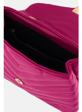 Moda Luxe Women Quilted Cross Body Bag 23 L x 15 H x 5 W cm, Purple  - Image 3