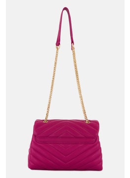 Moda Luxe Women Quilted Cross Body Bag 23 L x 15 H x 5 W cm, Purple  - Image 2