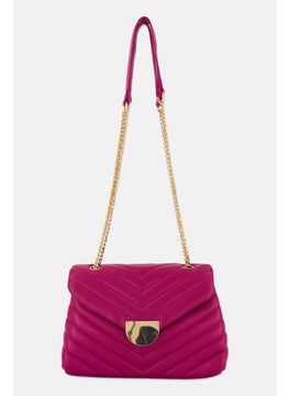 Moda Luxe Women Quilted Cross Body Bag 23 L x 15 H x 5 W cm, Purple  - Image 1