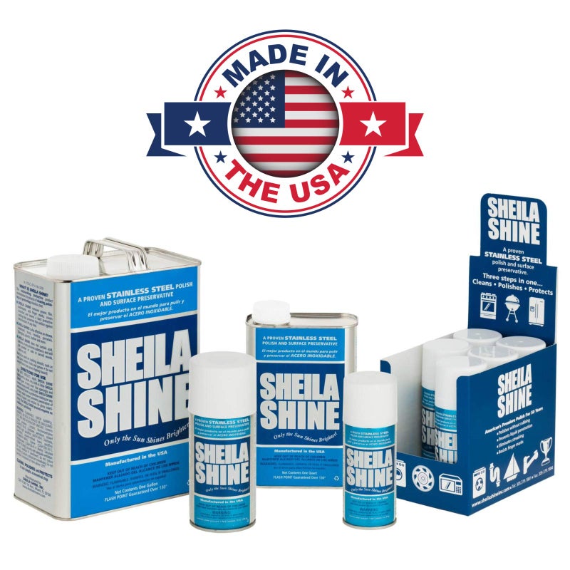 Sheila Shine شيلة شاين 1 جالون علبة منظف وملمع الفولاذ المقاوم للصدأ، يحمي أسطح المطبخ المنزلية، يزيل الدهون، بصمات الأصابع وعلامات الماء، منظف الفولاذ المقاوم للصدأ للأجهزة، الثلاجة، الفرن والمغاسل - Image 4