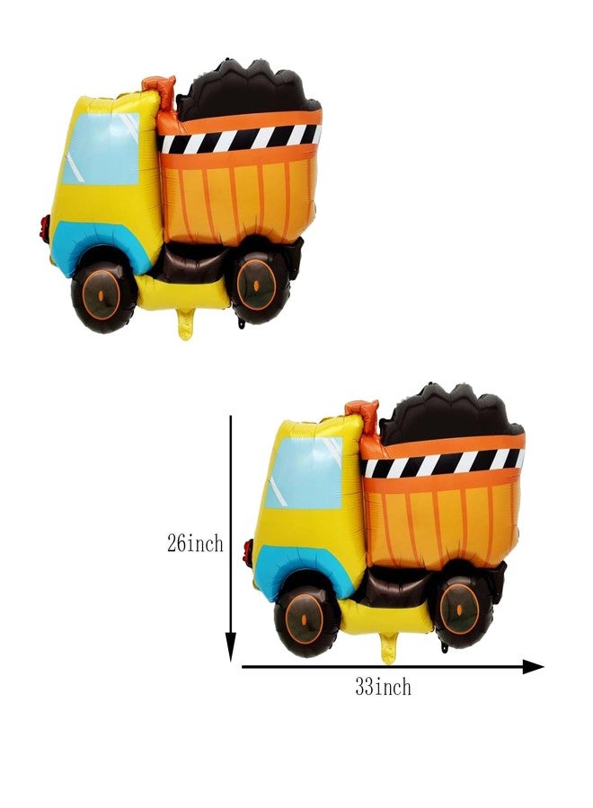 DYT Construction Foil Balloons Excavator Balloon with18inch Star Mylar Balloons for Boys Construction Themed Birthday Party Supplies DIY Construction Vehicle Party Decorations - Image 2