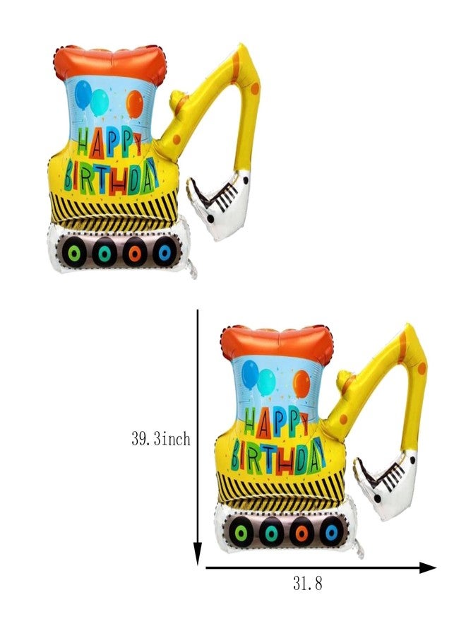 DYT Construction Foil Balloons Excavator Balloon with18inch Star Mylar Balloons for Boys Construction Themed Birthday Party Supplies DIY Construction Vehicle Party Decorations - Image 3