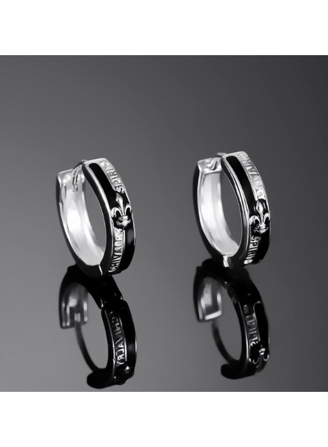 1 Pcs Hoop Earrings for Men Retro Punk Style,Non-Magnetic, Perfect for Couples, Retro Earrings - Image 2