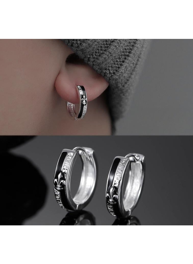 1 Pcs Hoop Earrings for Men Retro Punk Style,Non-Magnetic, Perfect for Couples, Retro Earrings - Image 1