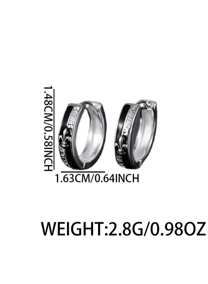1 Pcs Hoop Earrings for Men Retro Punk Style,Non-Magnetic, Perfect for Couples, Retro Earrings - Image 4