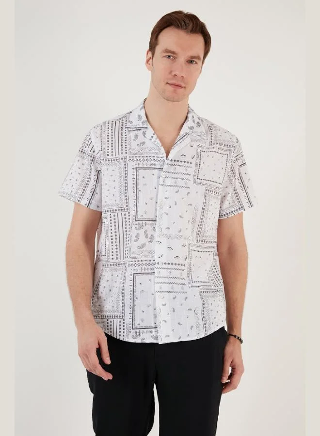 Buratti  Buratti Cotton Regular Fit Short Sleeve Shirt Men's SHIRT CF24S117514 for Men | Best Price UAE