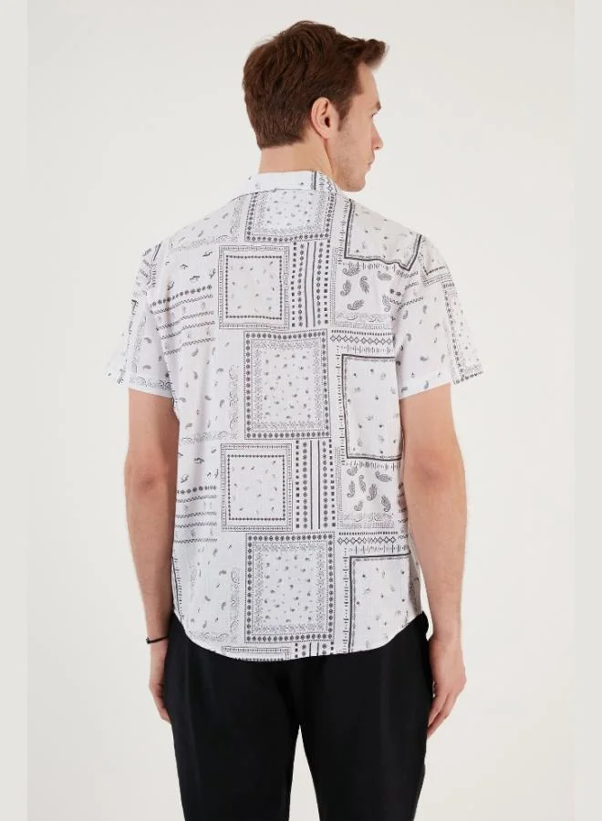 Buratti  Buratti Cotton Regular Fit Short Sleeve Shirt Men's SHIRT CF24S117514 for Men | Best Price UAE