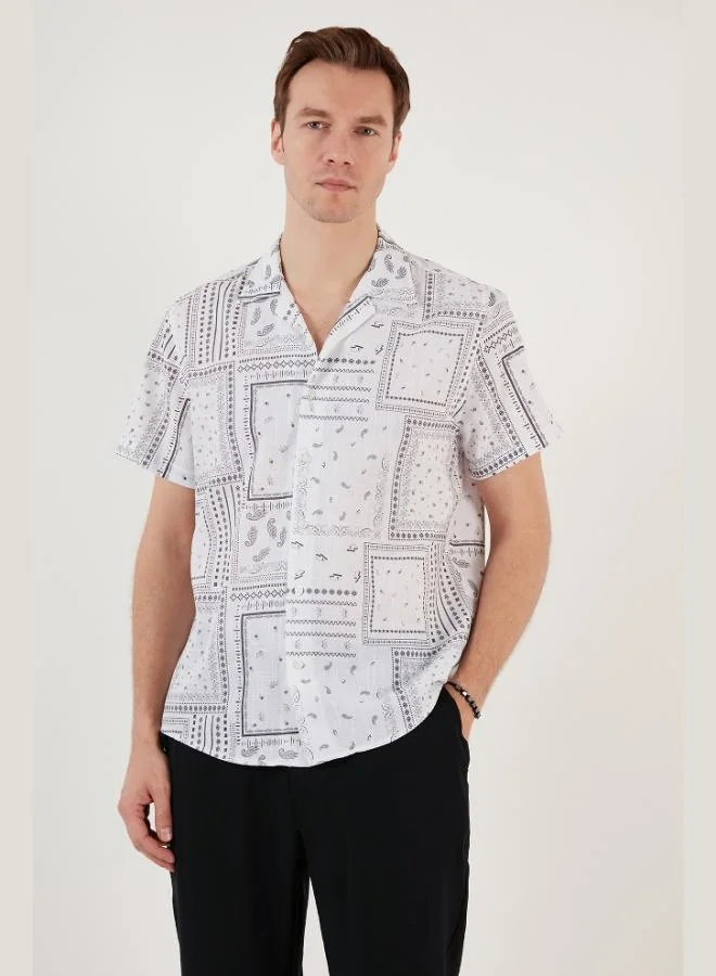 Buratti  Buratti Cotton Regular Fit Short Sleeve Shirt Men's SHIRT CF24S117514 for Men | Best Price UAE