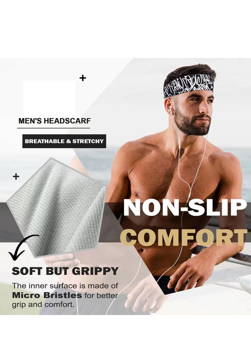 Generic 2PCS Men's Sports Headband, Yoga Headband, Sweat-Absorbing Cycling Headband  - Image 3