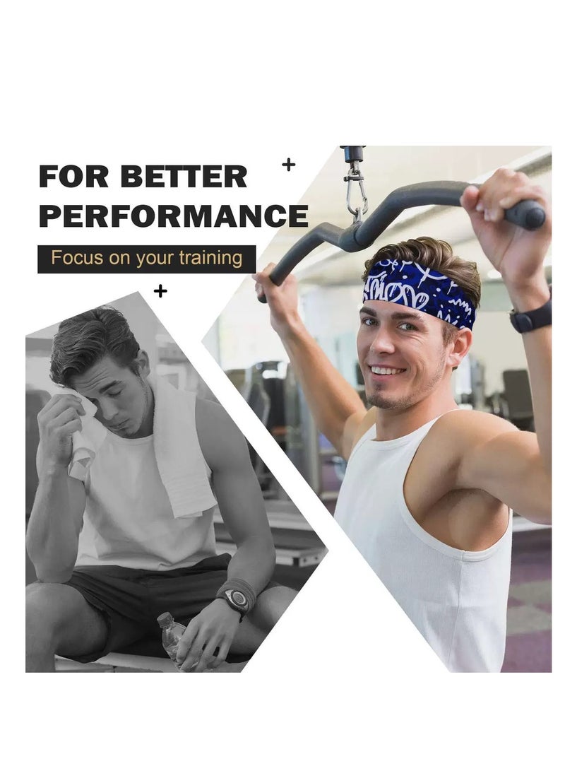 Generic 2PCS Men's Sports Headband, Yoga Headband, Sweat-Absorbing Cycling Headband  - Image 5