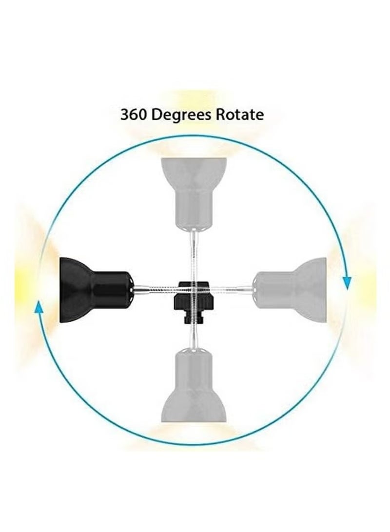 UVA UVB السلحفاة مصباح حراري 50W المشبك على الزواحف الحرارة لمبة 360 قابل للتعديل حوض السمك التدفئة ضوء E27 المشبك على باعث تسخين الأليفة للزواحف البرمائيات السحالي السلاحف الثعابين  - Image 3