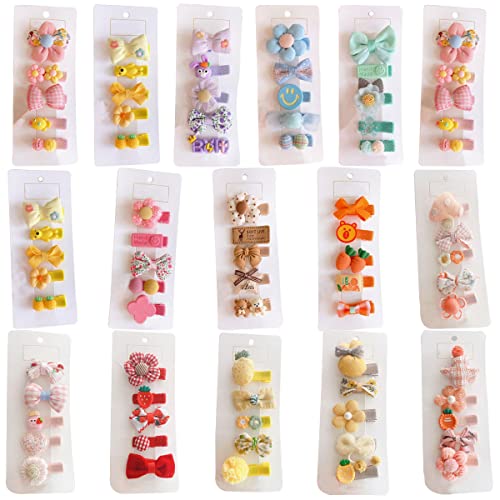 FZBNSRKO Velvet Ribbon Hair Clip25pcs Baby Hair Clips Cartoon fruit Animal Pattern Colorful Flower Hairpins Fully Lined Alligator Hair Barrettes for GirlsKidsBabyRandom Color - Image 1
