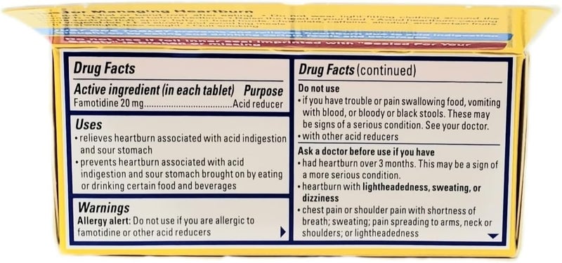 Pepcid AC Maximum Strength Pack of 2 Boxes 75 Tablets Per Box 150 Tablets Total Prevents Relieves Heartburn Due to Acid Indigestion Sour Stomach 20mg of Famotidine - Image 5
