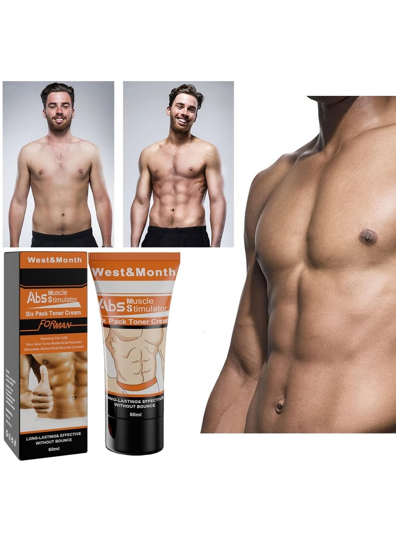 West&Month Men's Abs Muscle Stimulation Cream, Remove fat burner fat reduction cream, Build ABS Muscle Men's ABS Cream  - Image 3