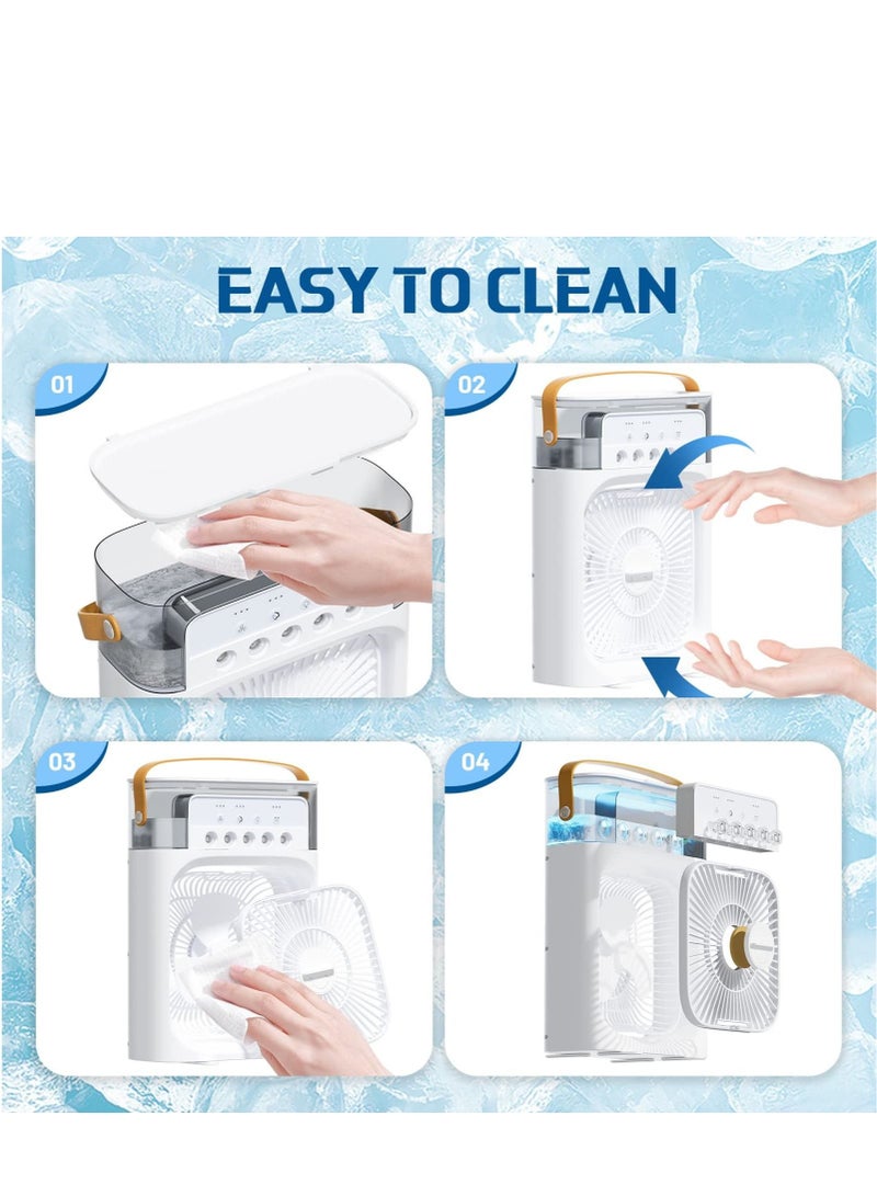 Microplus Portable Air Conditioner Fan Mini Evaporative Air Cooler with 7 Colors LED Light 1/2/3 H Timer 3 Wind Speeds and 3 Spray Modes for Office Home Dorm Travel PS-732 - Image 4