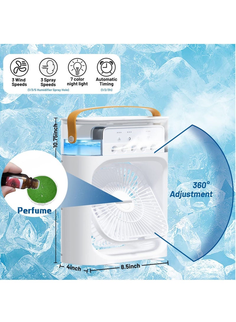 Microplus Portable Air Conditioner Fan Mini Evaporative Air Cooler with 7 Colors LED Light 1/2/3 H Timer 3 Wind Speeds and 3 Spray Modes for Office Home Dorm Travel PS-732 - Image 5