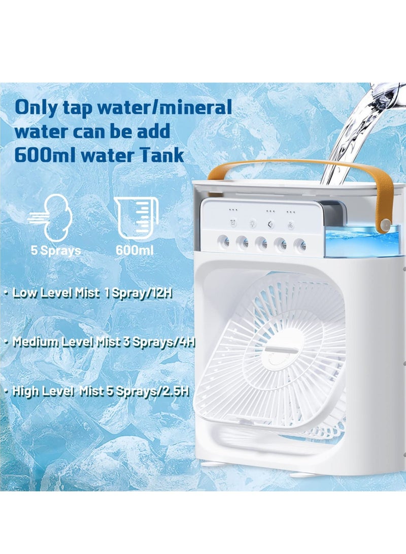 Microplus Portable Air Conditioner Fan Mini Evaporative Air Cooler with 7 Colors LED Light 1/2/3 H Timer 3 Wind Speeds and 3 Spray Modes for Office Home Dorm Travel PS-732 - Image 2