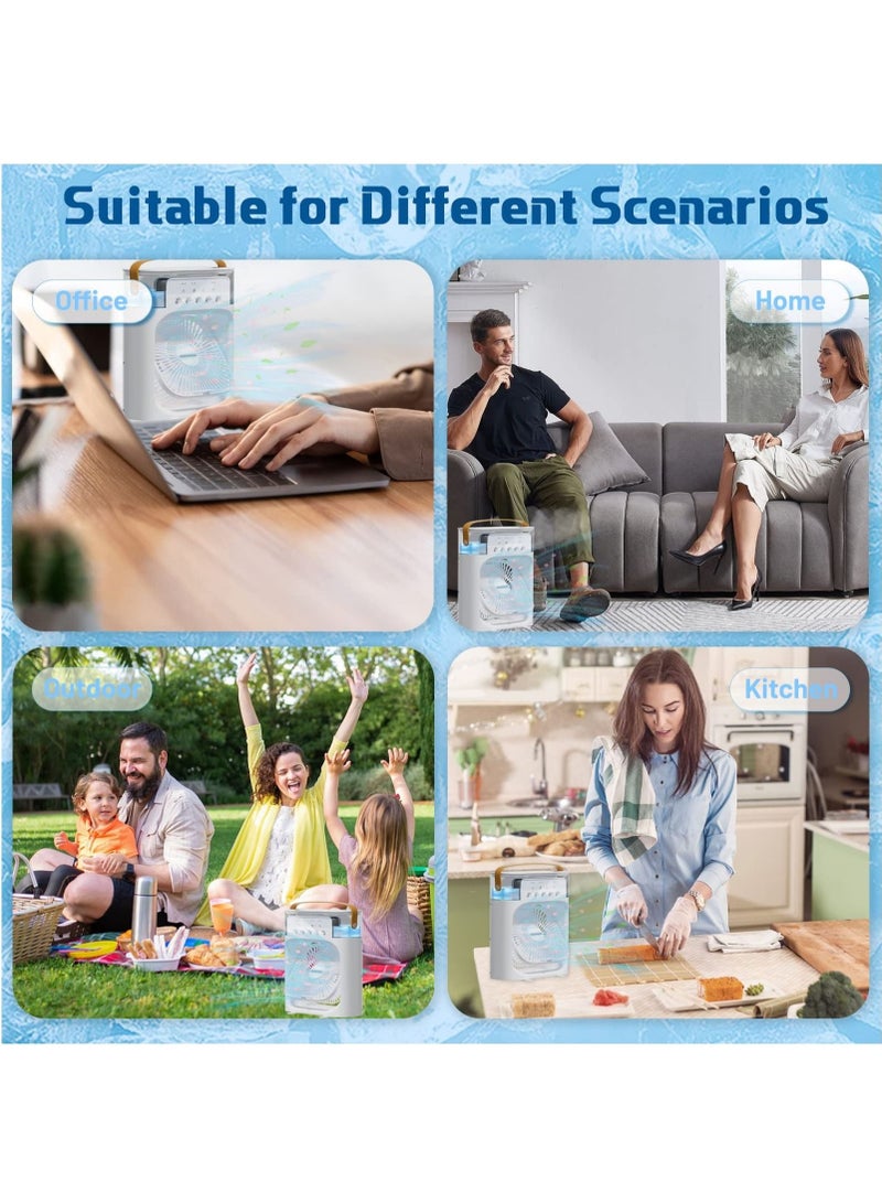 Microplus Portable Air Conditioner Fan Mini Evaporative Air Cooler with 7 Colors LED Light 1/2/3 H Timer 3 Wind Speeds and 3 Spray Modes for Office Home Dorm Travel PS-732 - Image 3