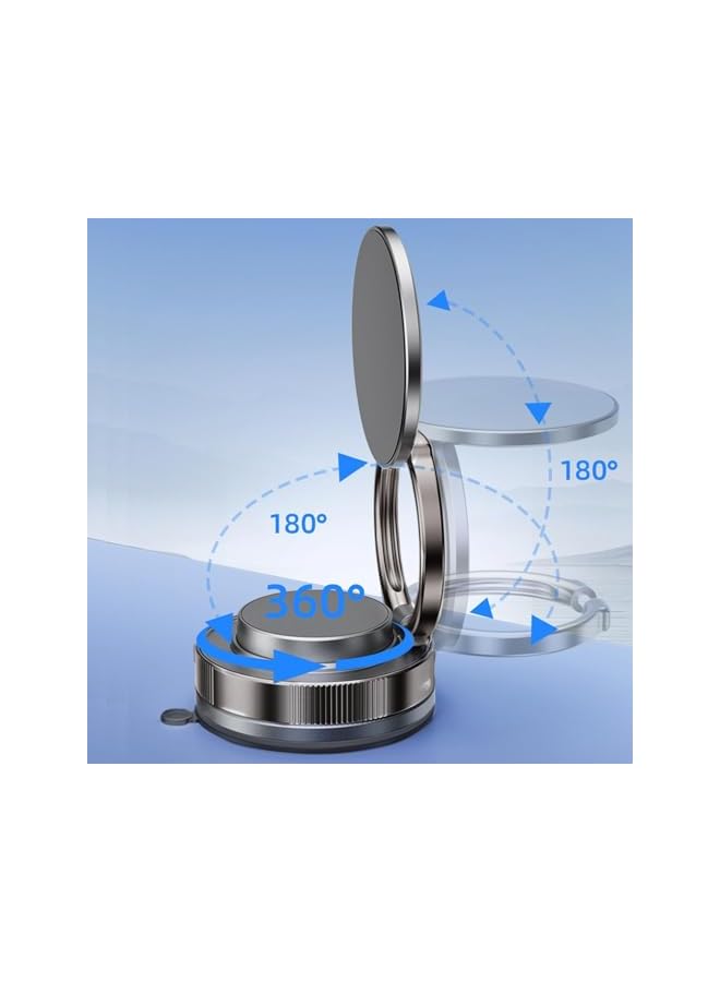 Green Tiger Vacuum Magnetic Suction Phone Holder,Doubled Sided Universal Cellphone Holder Stand for Car/Home/Smooth Surface/Glass Foldable and Retractable Vacuum Magnetic Suction Phone Mount Bracket(black) - Image 4