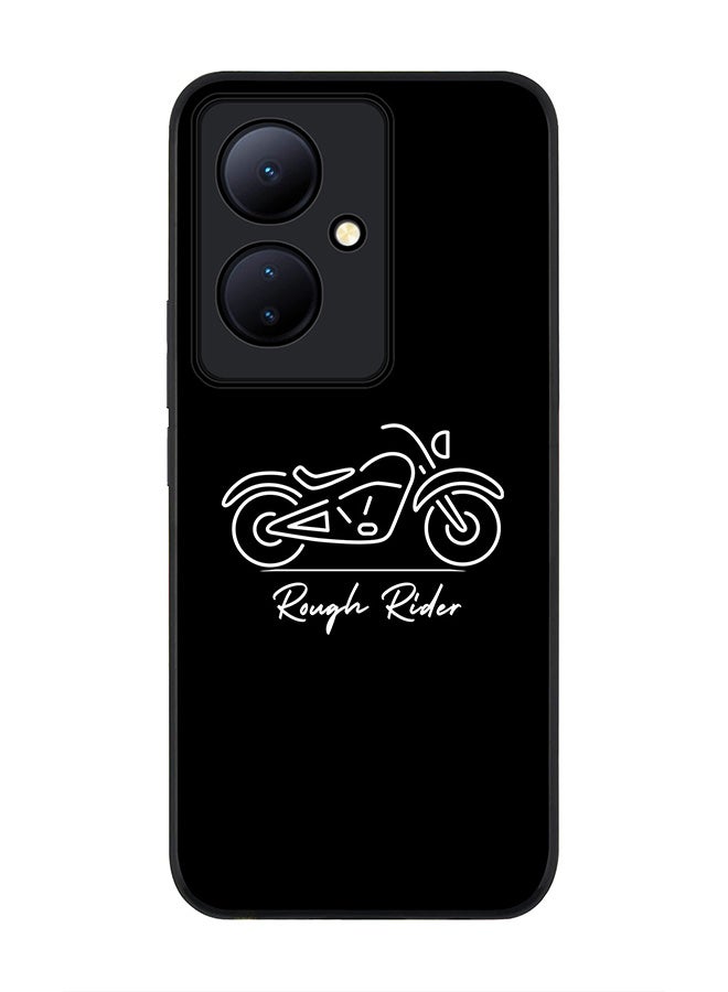 Stylizedd Rugged Black edge case for Vivo V29 Lite, Slim fit Soft Case Flexible Rubber Edges Anti Drop TPU Gel Thin Cover- Rough Rider - Image 1