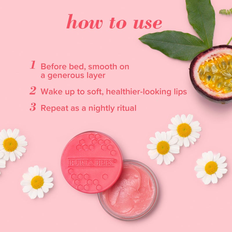 Burt's Bees Lip Mask Set- Overnight Intensive Treatment Revives u0026 Nourishes for All Day Hydration, Passion Fruit u0026 Chamomile, Sweet Mint u0026 Lemon Sorbet - Image 3