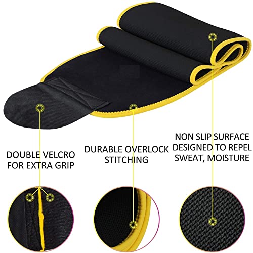 BRITSPEAR Men And Women Waist Support Belt Neoprene Ab Belt Trainer, Stomach Wrap Tummy Belt/Belly Tummy Yoga Wrap Back Exercise Body Wrap Belt (Free Size_Yellow) - Image 3