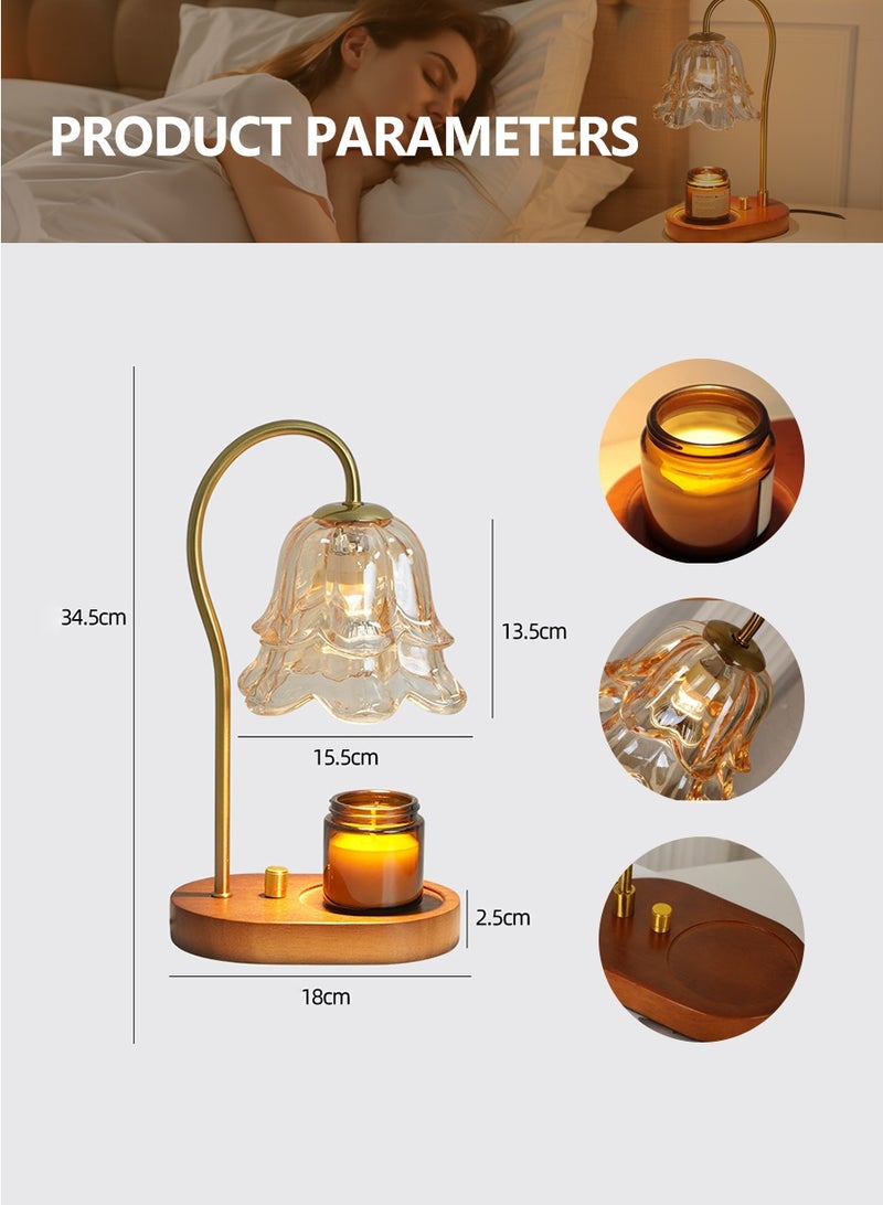 مجموعة شموع معطرة، تحتوي على 1 مصباح إذابة الشمع، 1 شمعة معطرة، 1 لمبة، مصباح عطري كلاسيكي لإذابة الشمع، إضاءة معطرة قابلة للتعتيم بدون لهب، مناسبة لغرفة النوم، ديكور غرفة المعيشة، المكتب، إلخ. - Image 3