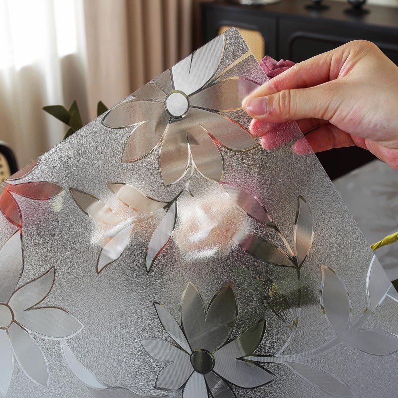 OstepDecor Floral Table Protector 36 x 60 Inch, 1.5mm Thick Plastic Table Cover, Waterproof Dining Tabletop Protector Rectangle Vinyl Tablecloth PVC Desk Pad Mat for Kitchen, Wooden Table - Image 2