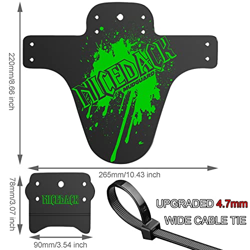 NICEDACK Bike Fender, Adjustable MTB Mud Guard, Front and Rear Compatible Mudguards, Fits 650B 20" 26" 27.5" 29 inch Fat Tire Bikes and All Disc Brake Bicycles (Matte Surface,Green) - Image 3