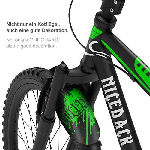 NICEDACK Bike Fender, Adjustable MTB Mud Guard, Front and Rear Compatible Mudguards, Fits 650B 20" 26" 27.5" 29 inch Fat Tire Bikes and All Disc Brake Bicycles (Matte Surface,Green) - Image 5