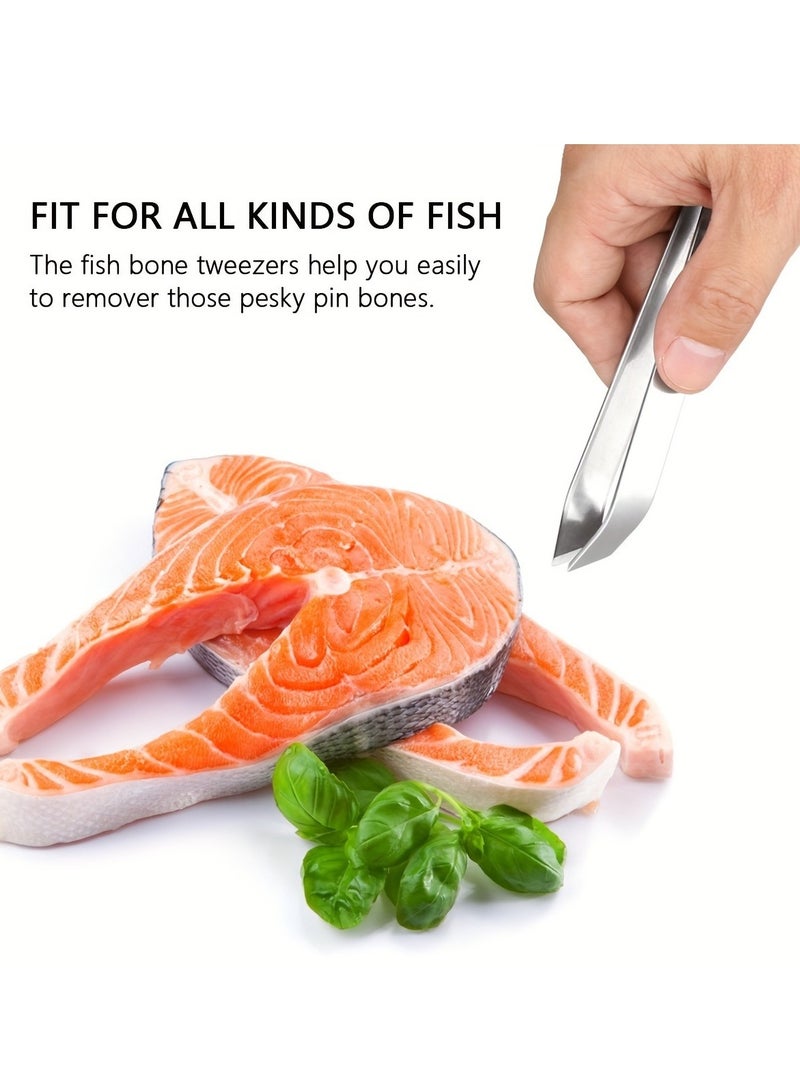 3 Pack Stainless Steel Garlic Peeler - Garlic Peeler Clip Peel Remover, Fishbone Remover, Hair Remover - Easily Remove Garlic Peel - Avoid Garlic Smell on Hands  - Image 2