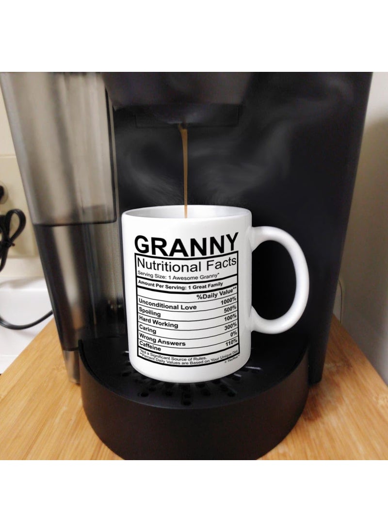 ThisWear Granny Coffee Mug Granny Nutritional Facts Granny Birthday Gifts for Granny Gift Coffee Mug Tea Cup White  - Image 5