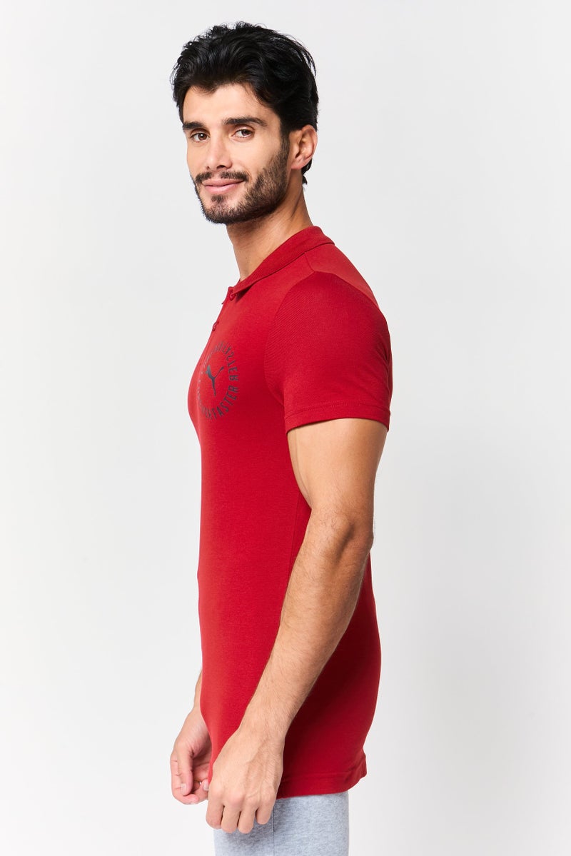 PUMA Men Slim Fit Short Sleeve Outdoor Polo Shirt, Maroon - Image 2