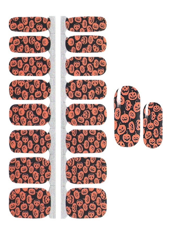SILPECWEE 5 Sheets Halloween Nail Wraps for Women Nail Polish Strips Self Adhesive Nail Polish Stickers Skull Pumpkin Ghost Gel Nail Strips Nail Art Accessories with 1pc Nail File - Image 4
