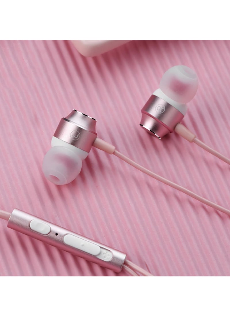 GUDOO - USB C Earbuds Rose Gold, Type C in Ear Headphones Wired, Stereo Bass Pink Earphones with Micphone and Volume Control, for 15 Pro Max 15 Plus iPad Pro USB C Earphones - Image 1