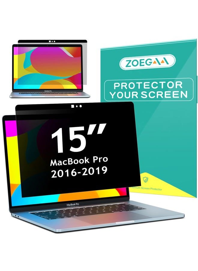 ZOEGAA Privacy Screen MacBook Pro 15 Inch(2016-2019), Magnetic Removable Anti Blue Light MacBook Pro 15 Inch Privacy Screen With Webcam Cover for Mac 15 in Laptop Model (A1707/A1990) - Image 1
