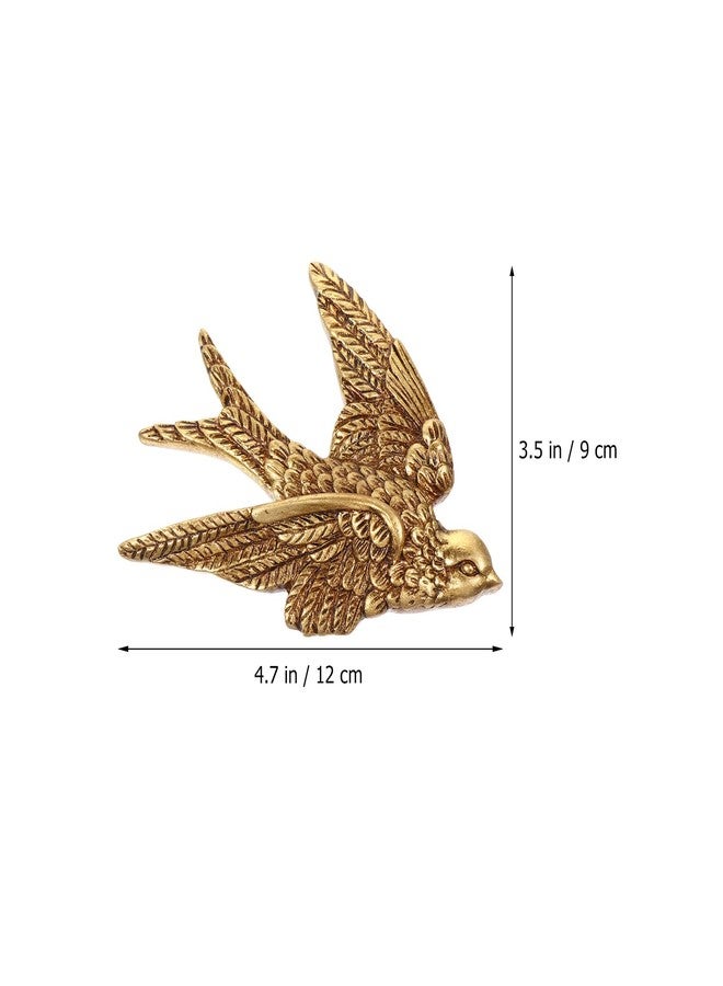 Yardwe Golden Resin Swallow Wall Art Decor - 3d Bird Wall Sculpture for Home, Garden, Living Room, Bedroom - 4.72x3.54x0.59 Inch - Image 3