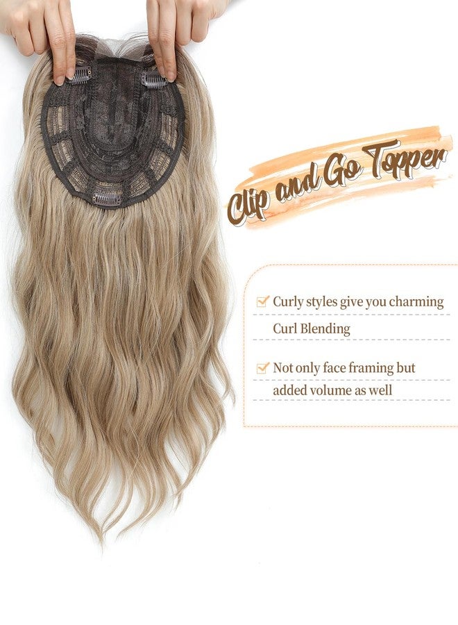 PANEWAY Hair Topper 16 Inch Wavy Synthetic Clip-In Topper for Women Natural Looking Voluminous Hairpiece for Thinning Hair, Lightweight & Breathable - Image 3