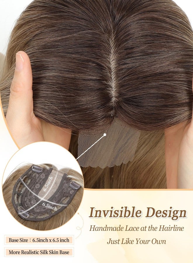 PANEWAY Hair Topper 16 Inch Wavy Synthetic Clip-In Topper for Women Natural Looking Voluminous Hairpiece for Thinning Hair, Lightweight & Breathable - Image 4