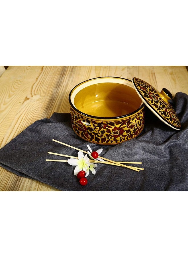 Caffeine Ceramic Handmade Brown Sehra Serving Casserole with Lid (Set of 3) - Image 4
