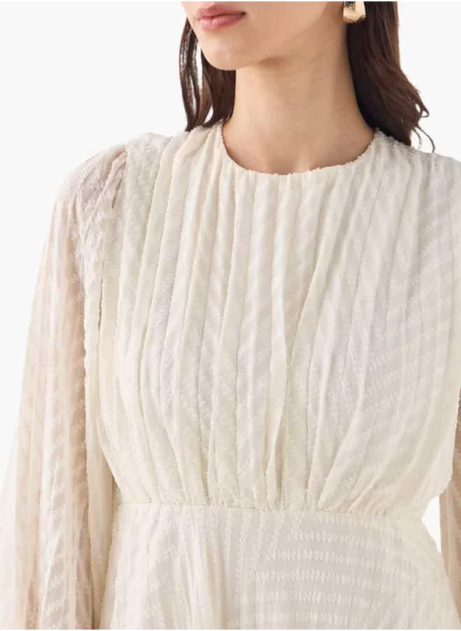 2Xtremz 2Xtremz Pleated Midi Dress with Flared Sleeves