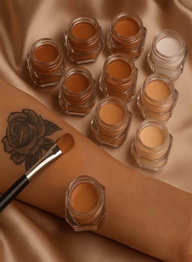 Cuffs N Lashes Cover Pot Concealer 14g - Full Coverage Cream Concealer for Dark Circles Acne Scars &Redness | Long-Lasting Blendable Makeup Base for All Skin Types (Mocha-09) - Image 4