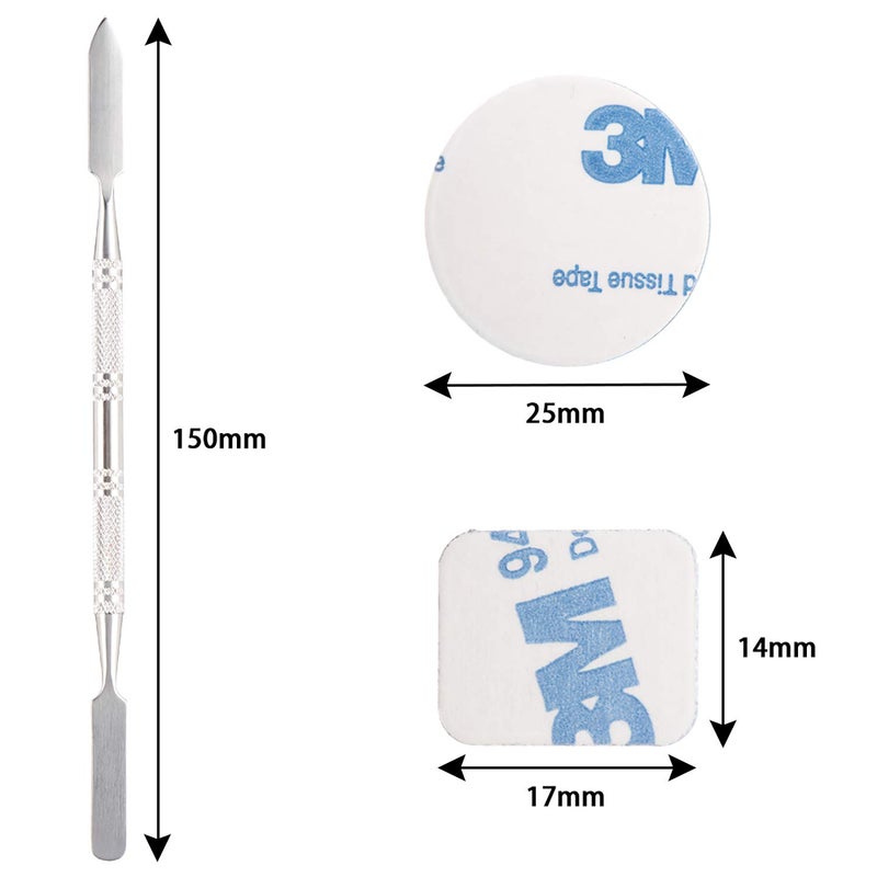 Allwon 56Pcs Metal Stickers for Magnetic Palette Empty Eyeshadow Makeup Palette + Depotting Spatula (28Pcs Round + 28Pcs Square) - Image 2