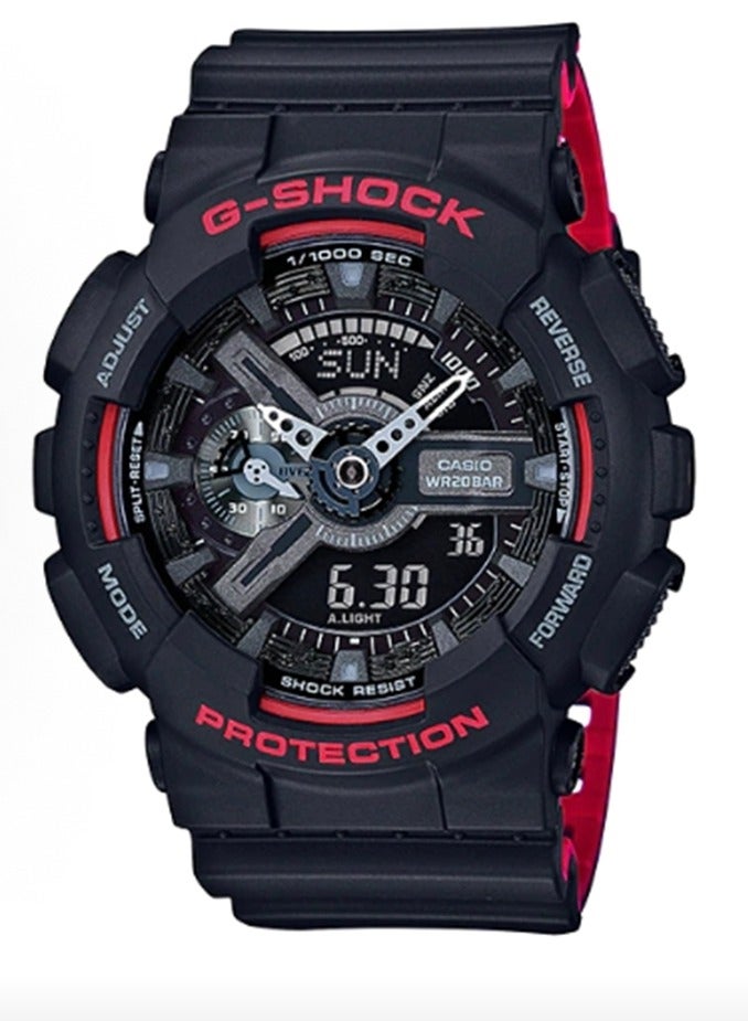 EDIFICE CASIO G-SHOCK Series Black and Red Samurai Street color-blocking dual-display multi-functional CASIO watch - Image 1