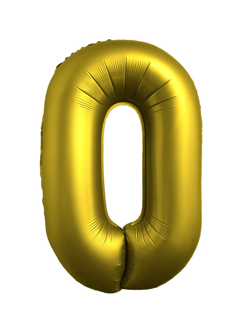 Party Zone Chrome Gold Foil Balloon Number 0 33" 