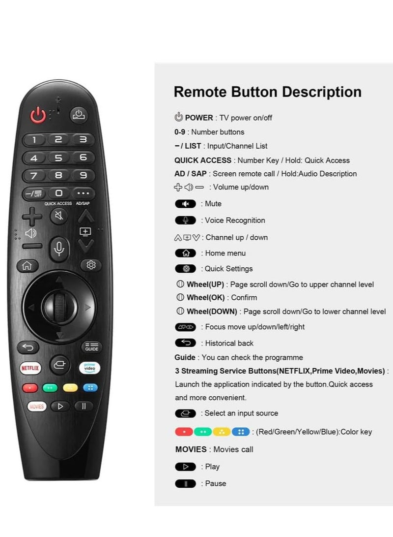 ELTRAZONE LG Universal Voice Remote Control AKB75855501 Replacement for LG Smart TV AN-MR20GA AN-MR19BA AN-MR18BA AN-MR650A 2021 2020 2019 2018 2017 with Pointer and Google/Alexa Voice Function with battery - Image 5