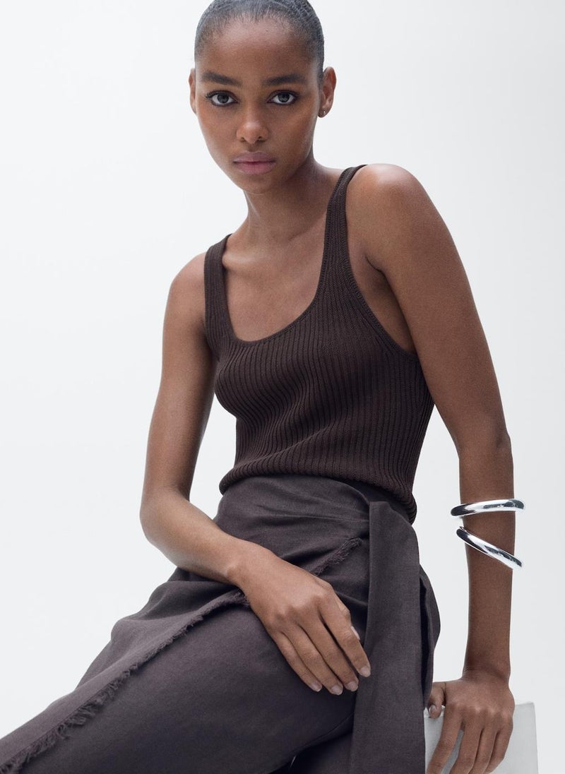 MANGO - Casual Chunky Rib-Knit Top - Image 1