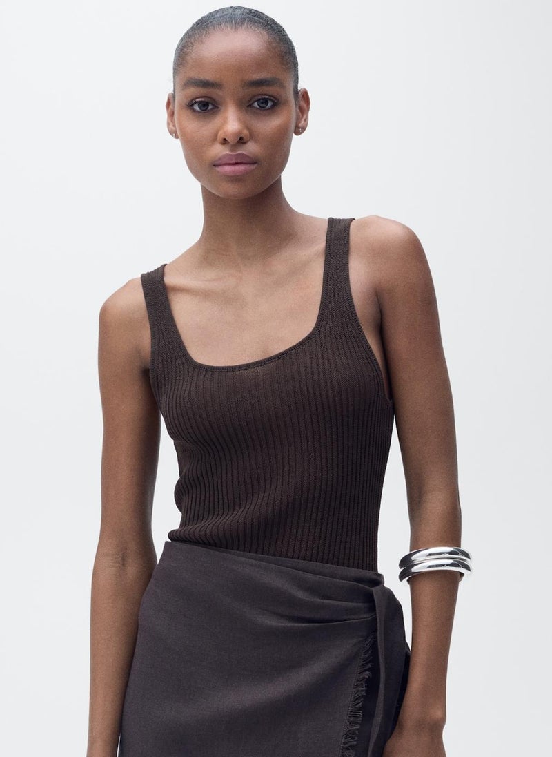 MANGO - Casual Chunky Rib-Knit Top - Image 1