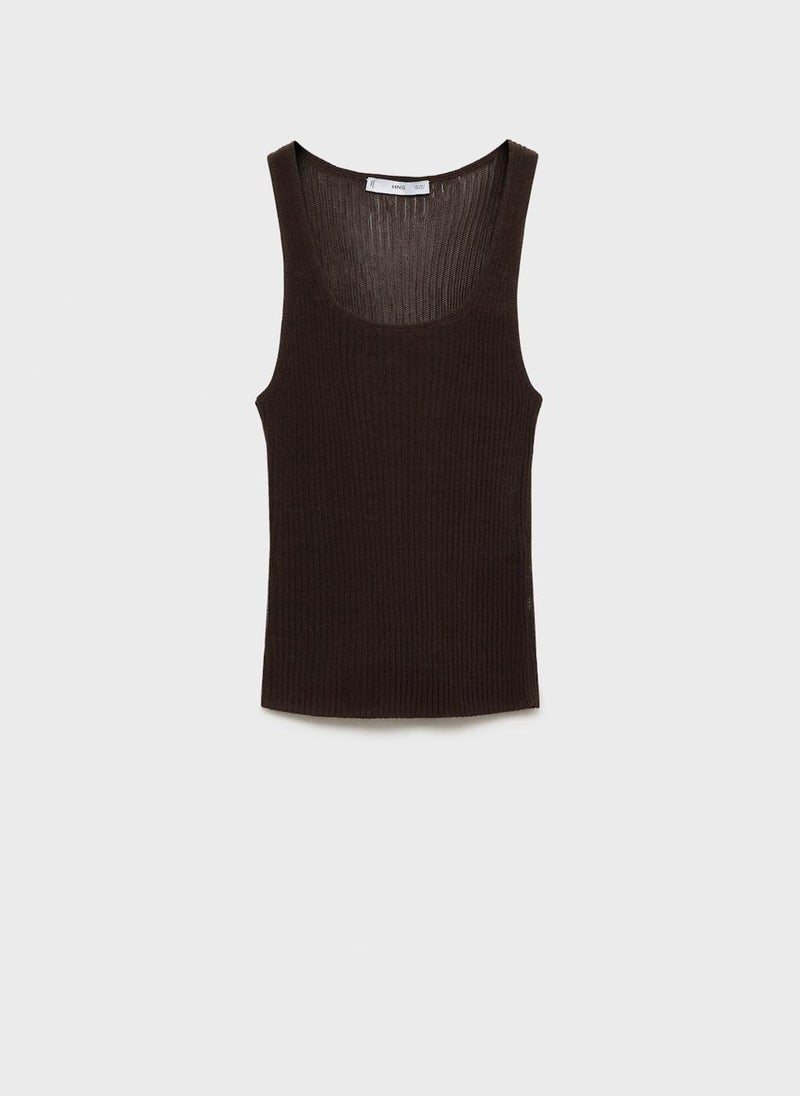 MANGO - Casual Chunky Rib-Knit Top - Image 1