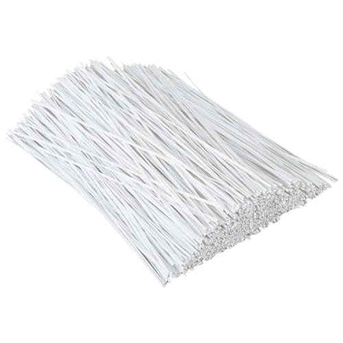 HHTHH 1000 pcs 10 inch White Cable Twist Ties Plastic Twist Ties with Rugged Metal Innercores Reusable Fastening Cable Cord Wire Ties - Image 1